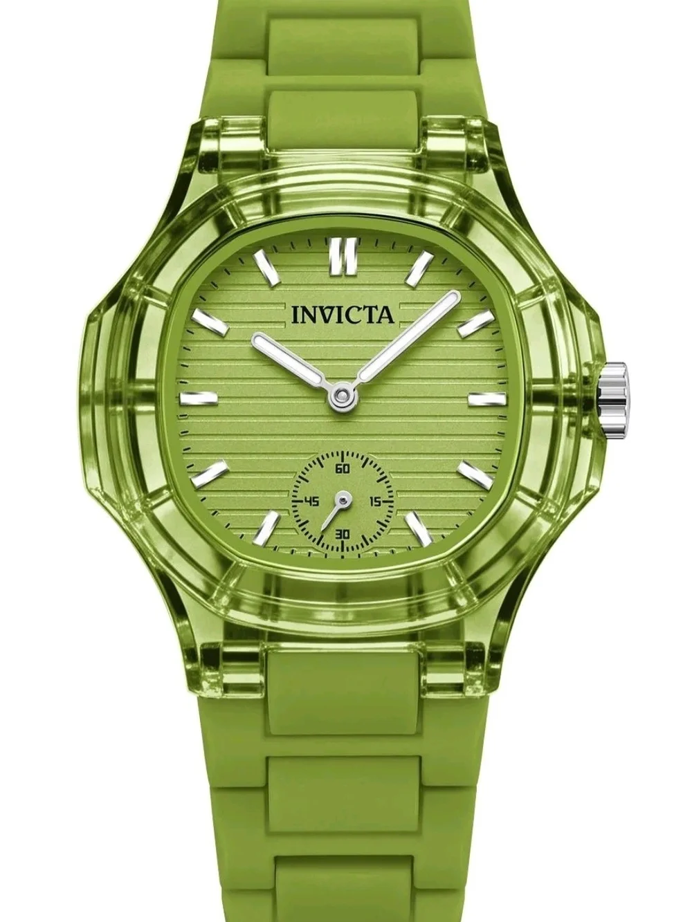 Invicta Lime Green Silicone Strap Watch with Matching Dial